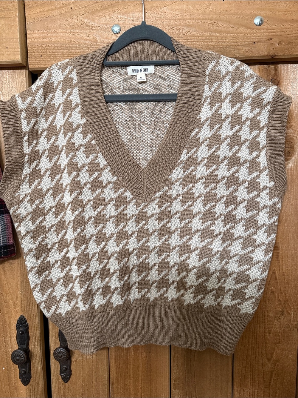 Houndstooth Sweater Vest Sz M
